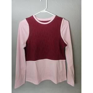 Nike Pro Girls Size Large Dri-Fit Training Top Long Sleeve Red Pink